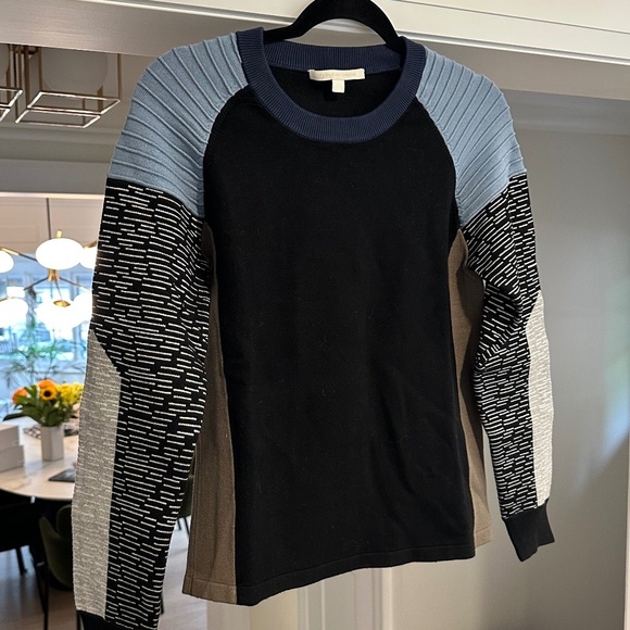 JONATHAN SIMKHAI Light and Dark Blue Apres-Ski Sweater - Size M - Picture 5 of 15